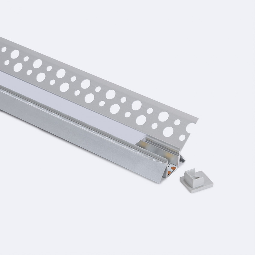 Aluminium Integratie Profiel Gips/Pladur  voor binnenhoeken  voor LED Strips tot  9 mm