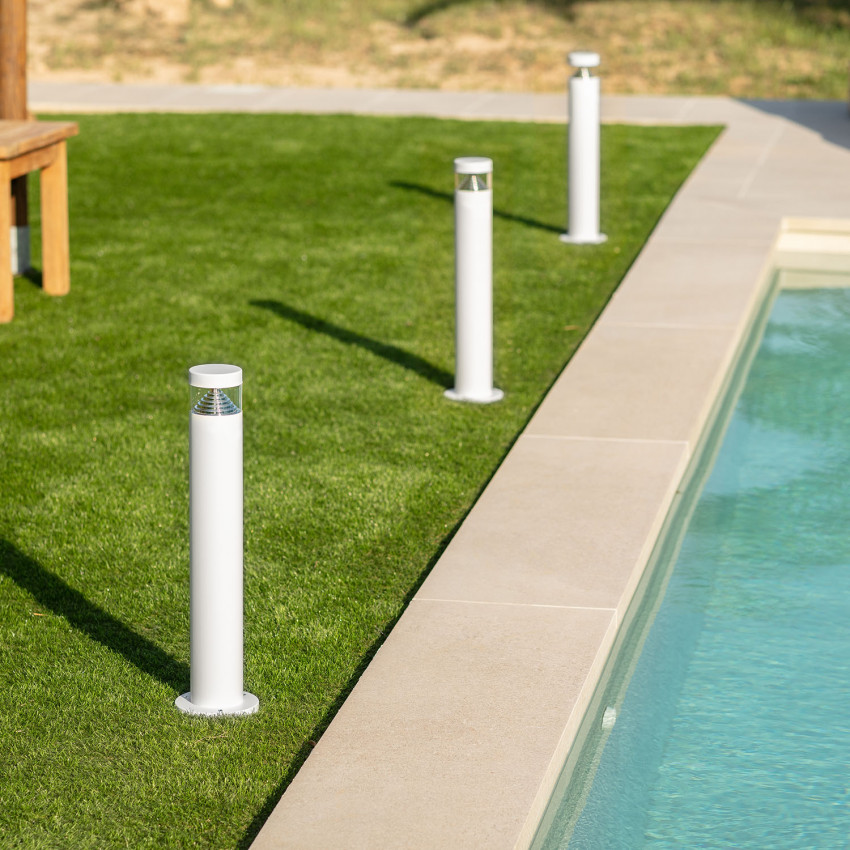Baliza LED 6W Solar de Metal Inti White 50cm ILUZZIA