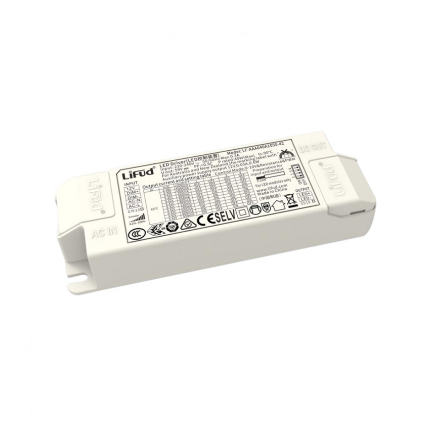Driver LIFUD Dimbaar 1-10V 220-240V Uitgang 9-42V 1000mA Anti Flikker 42W LF-GDE042YF1000U