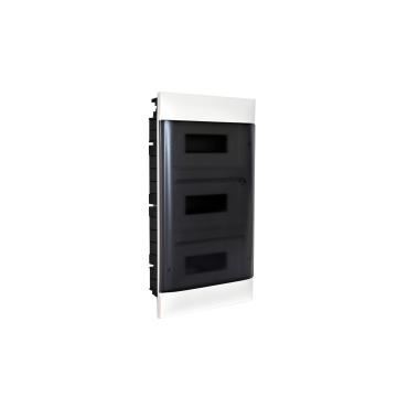Inbouwdoos Practibox S voor geprefabriceerde scheidingswanden transparante deur 3x12 modulen LEGRAND 135073 -Wit