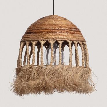 Hanglamp Rotan en Ramie Sibu ILUZZIA -Zwart