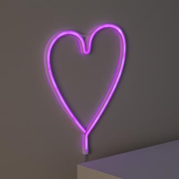 Neon LED hart met Batterij -Roze