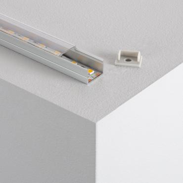 Aluminium profiel met doorlopende afdekking voor LED strips tot 15mm -Verschillende opties