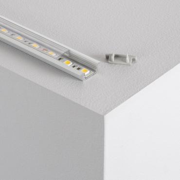 Inbouw aluminium profiel met doorlopende cover voor LED strips tot 12 mm -Verschillende opties