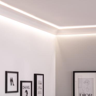 Sierlijst voor 2 LED Strips 2m Boog -Wit