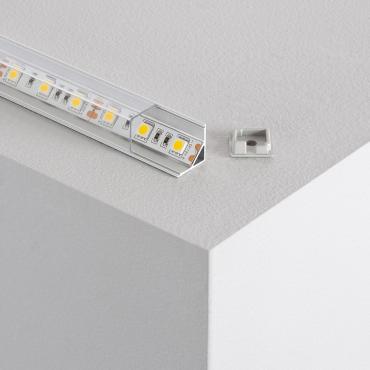 Hoekprofiel Aluminium Driehoekig 2m voor LED Strip tot 10mm -Doorschijnend Deksel