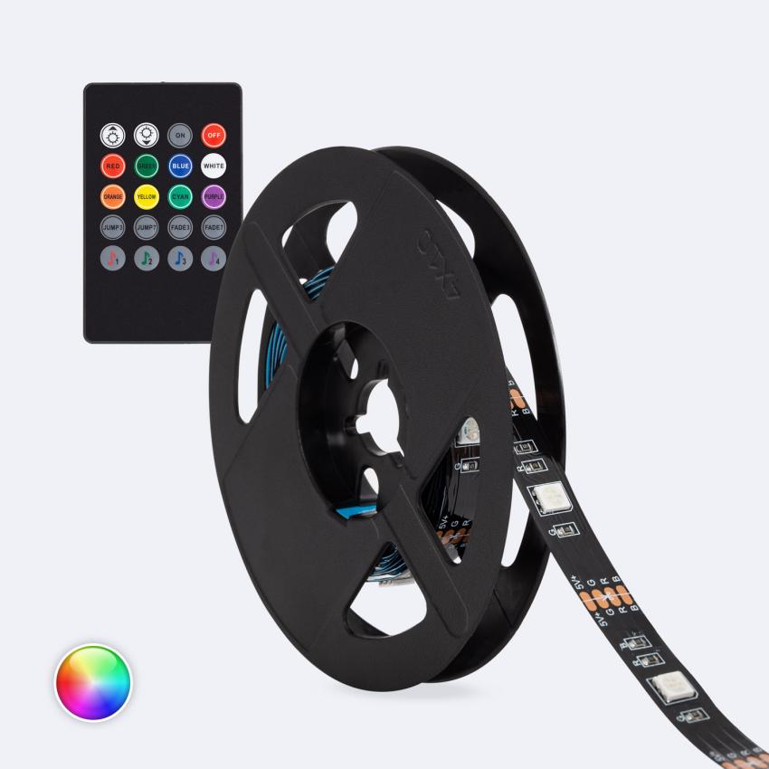Led Strip 5V RGB 24 LED/m 2m IP20 Kit met USB voor televisie