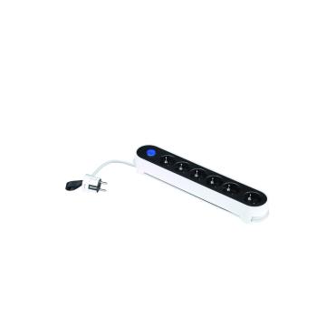 Multi Basis stekkerdoos 6  Type  F Schuko 1.4m  SIMON BM712601 -Wit / Zwart