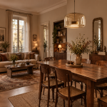 Vintage-Lookbook: Leuchten mit Geschichte und Charakter Living room in wood tones with vintage-style lamps