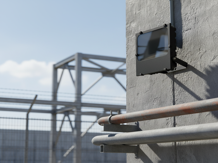 Projecteur LED dans une zone industrielle