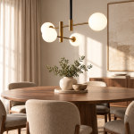 Tipi di lampade da soffitto: quale scegliere per ogni stanza A white pendant light above a dining table