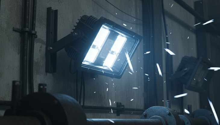 Flashing outdoor LED spotlight