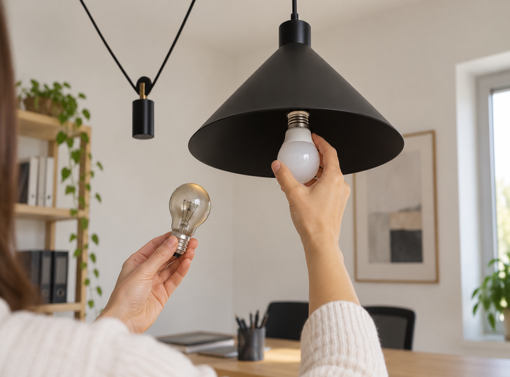 How to change a light bulb in a ceiling light correctly