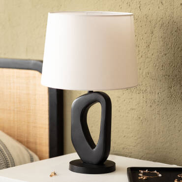 Tischlampe Holz Cave ILUZZIA