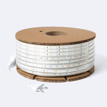 Produktfotografie: LED-Streifenrolle Dimmbar 220V SMD 60 LED/m 50m 5W/m 500lm/m Breite 12mm Schnitt 100cm IP65