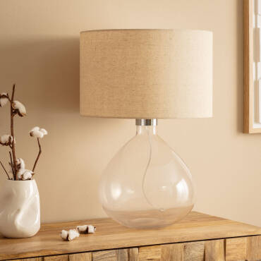 Tischlampe Stoff und Glas Marseille