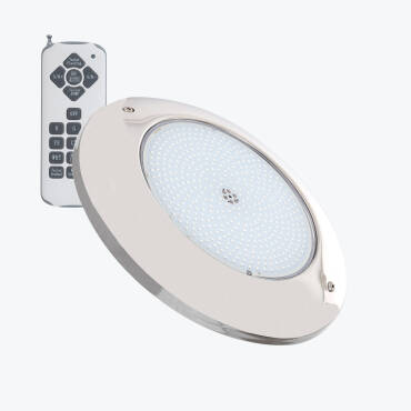 Foto des Produkts: LED Poolstrahler Aufbau RGB tauchfähig 12V AC IP68 Rostfreier Edelstahl 35W XtraPool