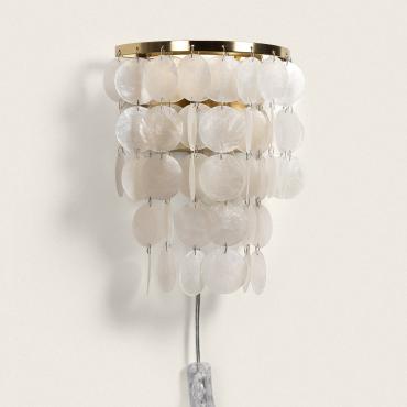 Wandleuchte Metall und Muscheln Reef