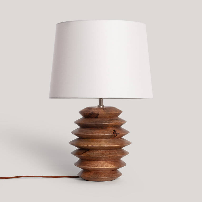 Stolní Lampa ze Dřeva Vihaan ILUZZIA 