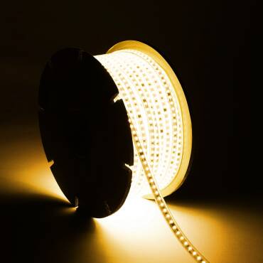Fotografie výrobku: LED Pásek Stmívatelný 220V SMD Samousměrňovací 120 LED/m ROLE 50m 14W/m 1680lm/m SILICONE FLEX Šířka 12mm Střih 10cm IP67