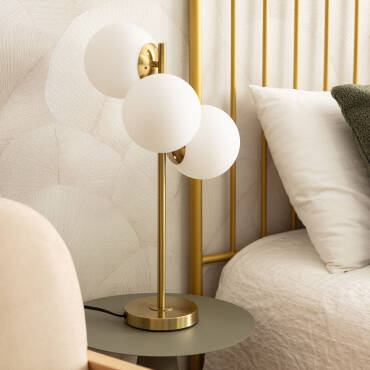 Fotografie výrobku: Stolní Lampa z Kovu a Skla Moonlight Brass pro 3xE27 