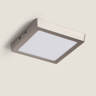 Přisazené Stropní Čtvercové 18W LED Svítidlo 225x225 mm Kovový Silver