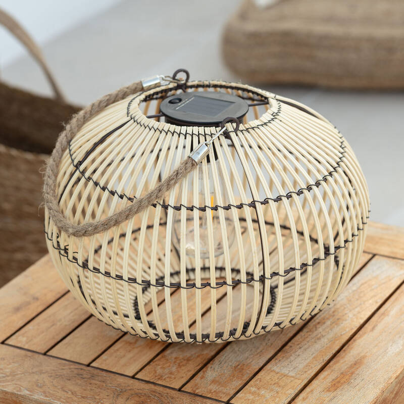 Solární Venkovní Stolní LED Lampa z Bambusu Sipur