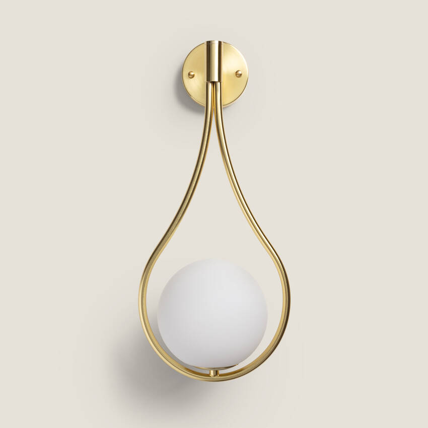 Wandleuchte aus Metall und Glas Moonlight