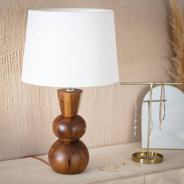 Tischlampe aus Holz Vinda ILUZZIA
