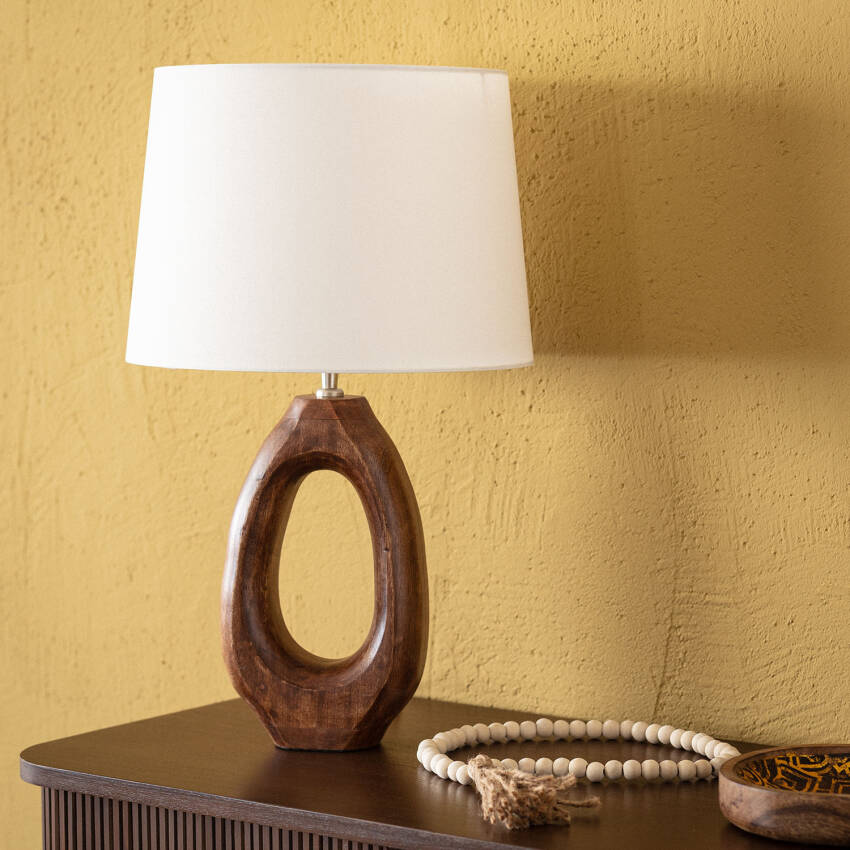 Tischlampe aus Holz Darshan ILUZZIA