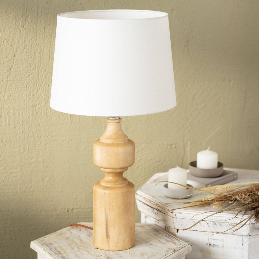 Tischlampe aus Holz Sansa ILUZZIA