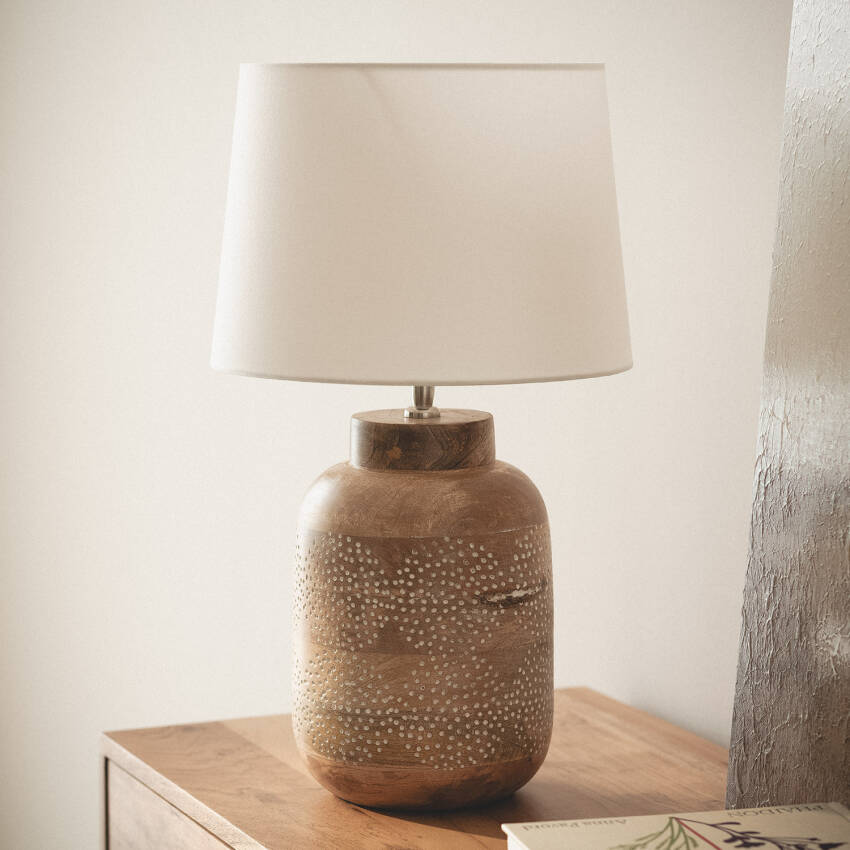 Tischlampe Holz Akash ILUZZIA