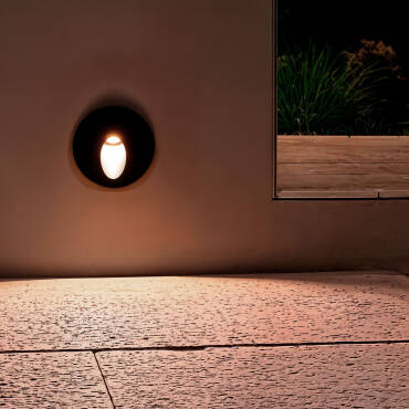 Produktfotografie: LED-Wandeinbauleuchte 3W Rund Grau Boiler