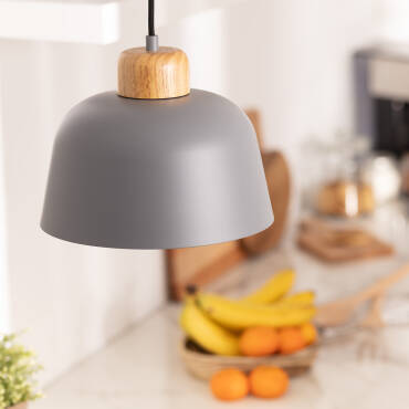 Foto des Produkts: Pendelleuchte aus Metall und Holz Wawak