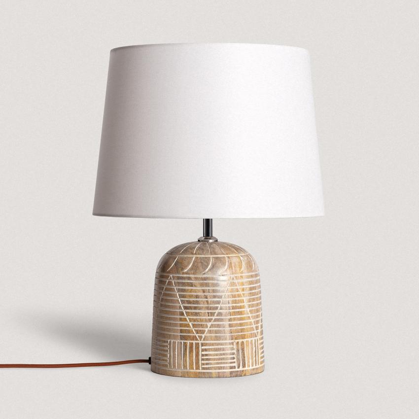 Tischlampe aus Holz Koson ILUZZIA