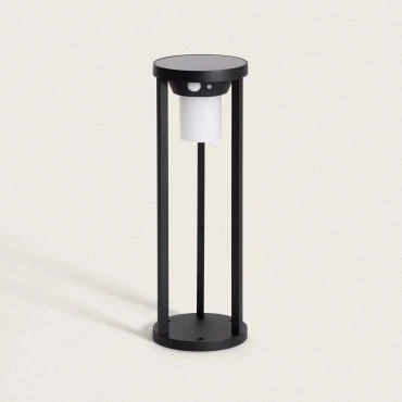 Photographie du produit : Balise sur Pied Extérieure Solaire LED 2W 40cm Aluminium avec Détecteur de Mouvement Eneko