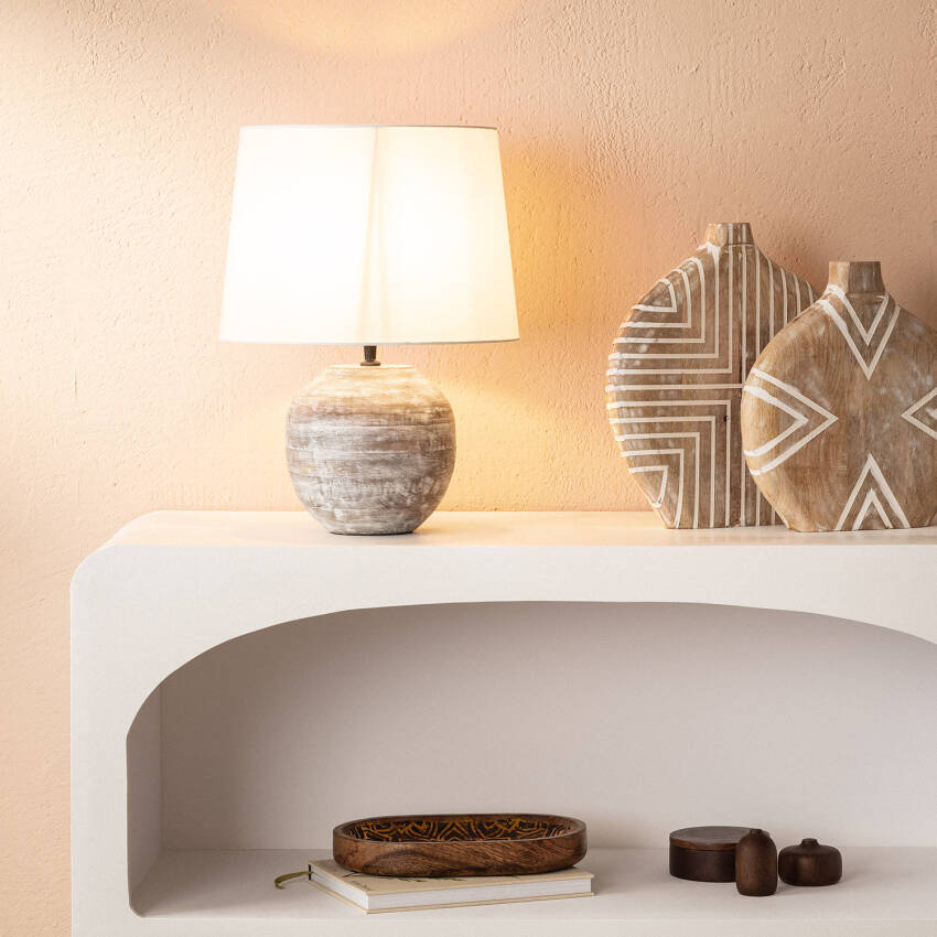 Lampe à Poser en bois Chandan ILUZZIA