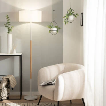 Photographie du produit : Lampadaire Métal et Bois Silinda WiFi avec Variateur  