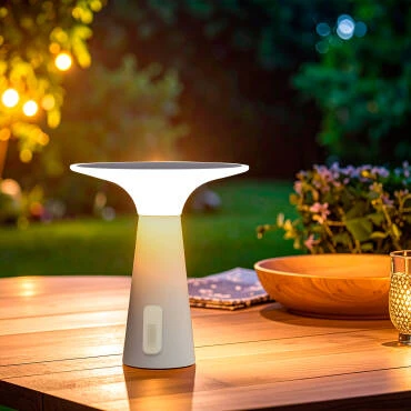 Photographie du produit : Lampe de Table Solaire d'Extérieur LED Portable avec Batterie USB Rechargeable Soucha