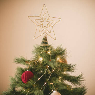 Étoile LED Métal pour Sapin de Noël à Piles Jaione