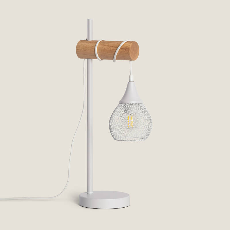 Lampe à Poser Métal et Bois Monah