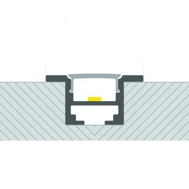 Photographie du produit : Profilé Aluminium Encastré pour Plafond avec Clips pour Rubans LED jusqu'à 12 mm