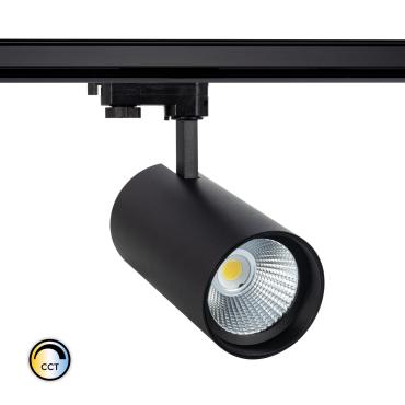 Photographie du produit : Spot LED sur Rail Triphasé 40W d'Angelo CCT Sélectionnable LIFUD Noir