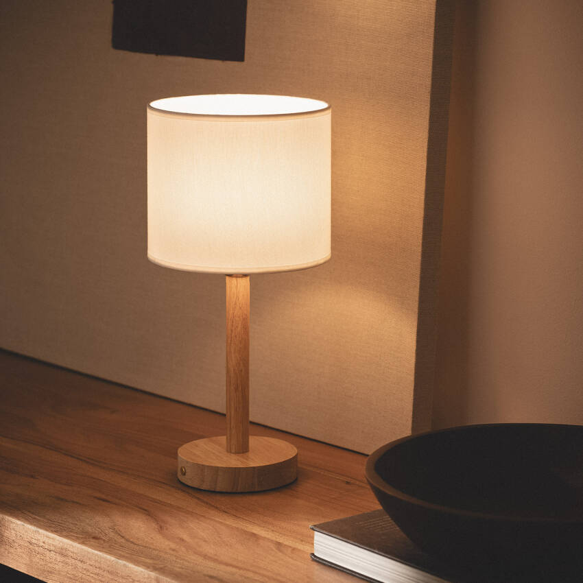 Folgosa Portable Wooden LED Table Lamp with USB Rechargeable Battery 