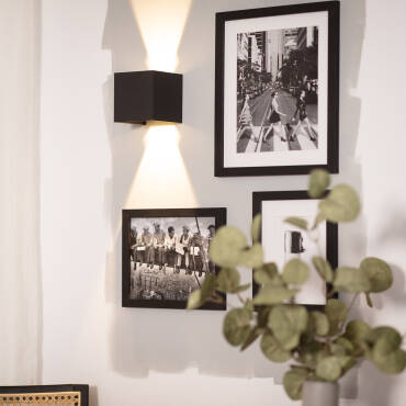 Product photography: 6W Eros Aluminium Black LED Wall Lamp with Double Sided Lighting 