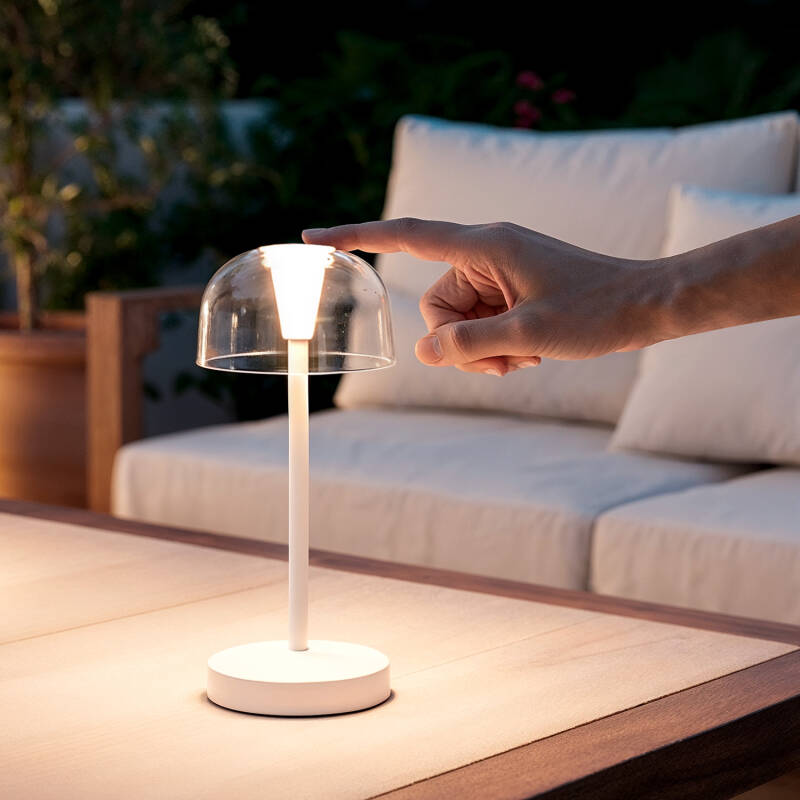 Lendora Portable Outdoor Metal LED Table Lamp with Rechargeable Battery 