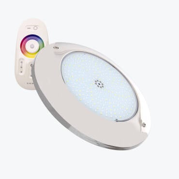 Product photography: 12V DC Surface Mounted 20W Stainless Steel Submersible RGBW XtraPool LED Pool Light IP68