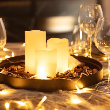 Product photography Pack of 3u LED Natural Wax Candle 