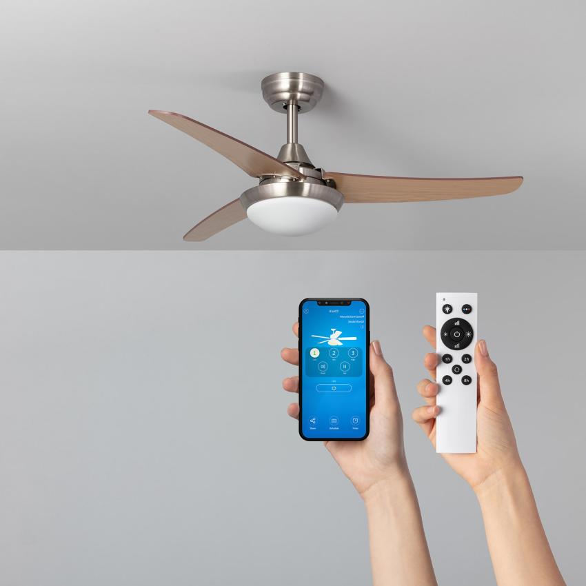Neil Wooden WiFi Silent Ceiling Fan with DC Motor 107cm 