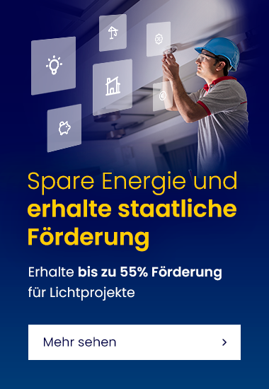 Erhalte bis zu 55 % Förderung für Lichtprojekte